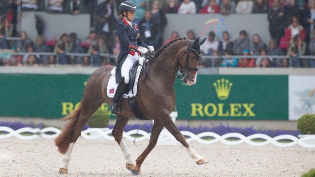 Charlotte Dujardin and Imhotep competing at the FEI Nations Cup leg in Aachen in 2023.