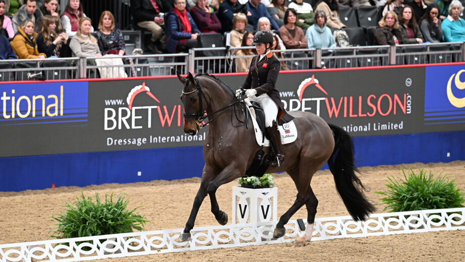 Becky Moody and Jagerbomb in the London Horse Show dressage grand prix in 2024.