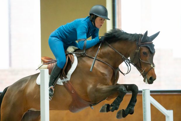 Sarah Lewis' jumping exercise to improve straightness and contro