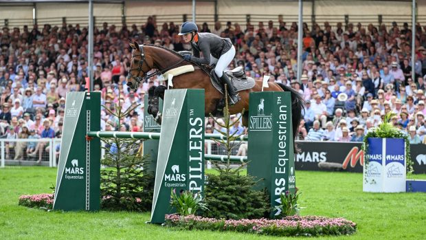 Bubby Upton and Cola at Badminton Horse Trials in the showjumping