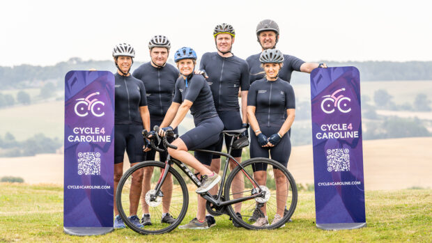 Piggy March and other riders at the Cycle4Caroline launch