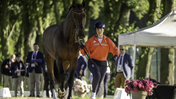 Dressage start times: Becky Moody and Jagerbomb at the trot-up