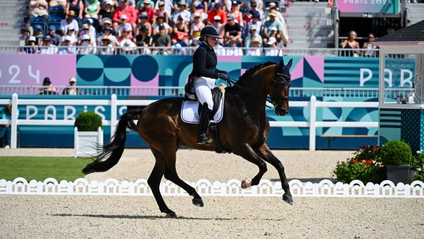 Justina Vanagaite competing in the Olympic dressage