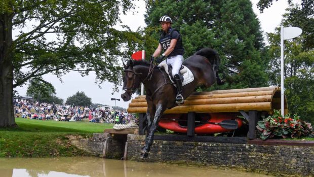 Jesse Campbell and Cooley Lafitte drop into the Trout Hatchery at Burghley Horse Trials 2024