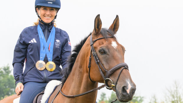 Laura Collett and London 52, her partner at the Paris Olympics