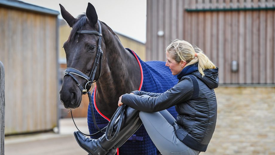 AAA with Laura Tomlinson Rose of Bavaria at her yard; Cranmore Farm, near Tetbury in Gloucestershire in the UK, on the 17th March 2020