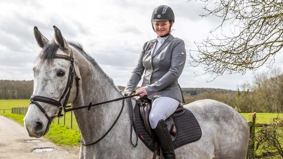 Dressed for showjumping competition