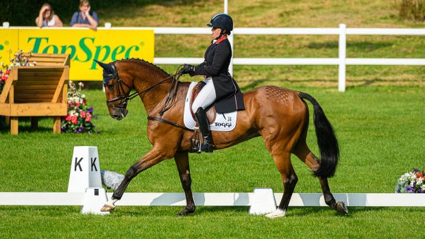 Gatcombe Horse Trials British open championship: Pippa Funnell leads on Billy Walk On